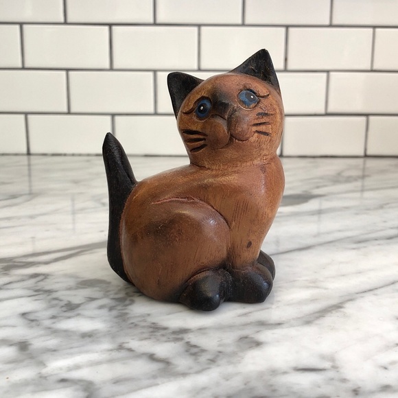 Vintage Accents Vintage Wooden Cat Figurine Poshmark